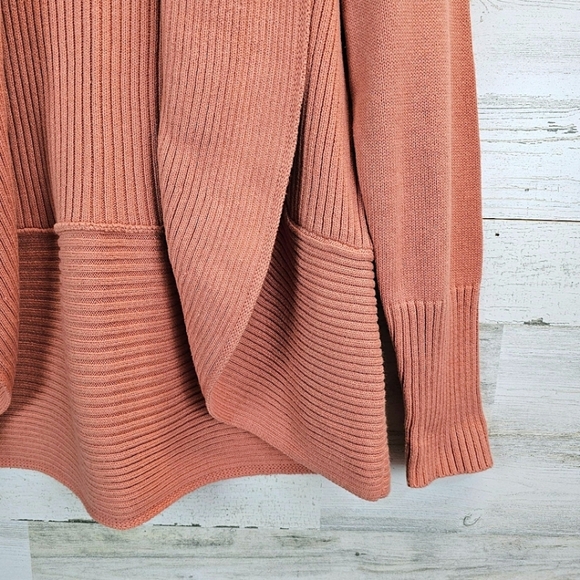 NWT Chico's Ribbed Cocoon Cardigan Agra Red Sz Large Coral Casual Cotton Preppy - Picture 9 of 16
